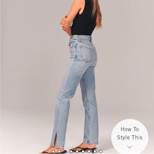 Abercrombie & Fitch Light Blue 90s Ultra High rise Straight Leg Jeans